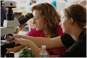 students in the biology lab