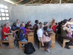 students at orphanage