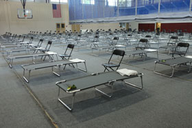 Cots in Fitness Center