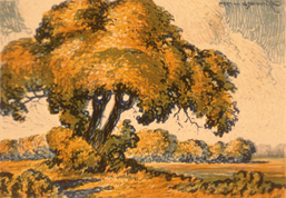 Autumn Gold -- Coy Avon Seward 1929 Woodcut